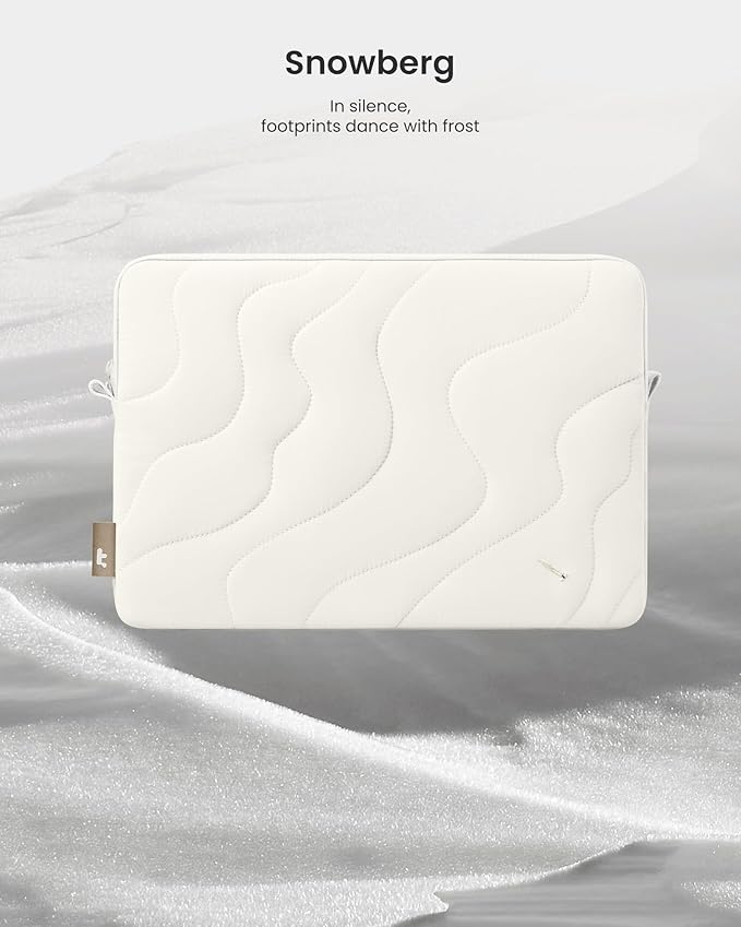 tomtoc 360 Protective Puffy Laptop Sleeve for 16-inch MacBook Pro M5 Pro/Max (2026) A3428 A3429, M4/M3/M2/M1 Pro/Max A3403 A3186 A2991, Quilted Design Soft Cute Puffer Bag Case for Dell XPS 16 Laptop