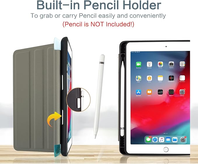 Vimorco Case for iPad Air 3rd 2019, for iPad Pro 10.5 inch 2017/2019, for iPad 9th/8th/7th Generation 10.2 inch,4 Viewing Angles,Pencil Holder,Full Protective Cover,Auto Sleep/Wake,Green Quicksand