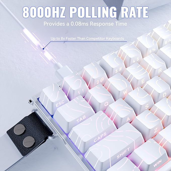 ATTACK SHARK X68MAX HE Wired Rapid Trigger Mechanical Creamy TKL RGB Gaming Keyboard with Full Aluminum CNC,8K Polling,0.005mm Accuracy,Hall Effect Magnetic Switch,NKRO,Driver for PC(White Contour)