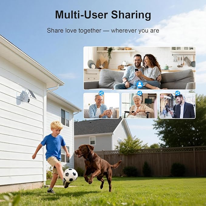 Solar Security Cameras Wireless Outdoor, WiFi Cameras for Home Security, 360° View Outdoor Camera Wireless, 2K Color Night Vision, AI Motion Detection, Instant Alert, 2-Way Audio, Cloud/SD Storage