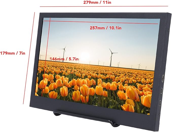 4K Portable Monitor, 11.6 Inch 1920x1080 FHD Laptop Monitor, Ultra Slim Type C Port and Micro HDMI Computer Gaming Display, for Computer, PC, Laptop, PS
