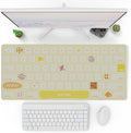 Pixio Mouse Pads - 36 x 16 inch XXL Buttery Keys Yellow Multifunctional Large Desk Mats for Gaming, Office, Desktop Anti-Slip Waterproof Washable Computer Mouse Mat