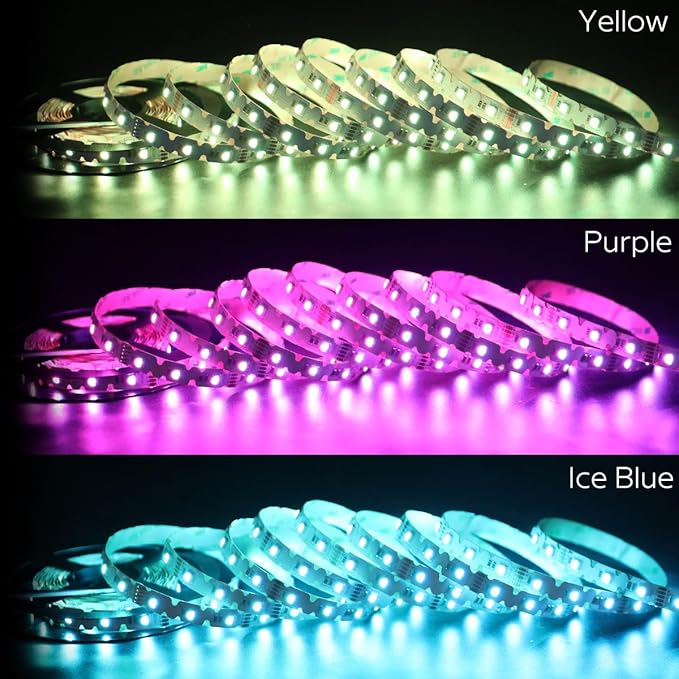 12V RGB+W Zigzag LED Light Strip for Signage, 16.4Ft 240 LEDs 5050 SMD Bright Color-Changing RGB+4000K Flexible S-Shaped Fully Bendable LED Tape IP20 Non-Waterproof (RGB+4000K)