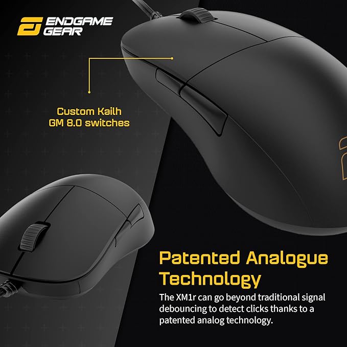 ENDGAME GEAR XM1r Gaming Mouse, Programmable Mouse with 5 Buttons and 19,000 DPI, Black