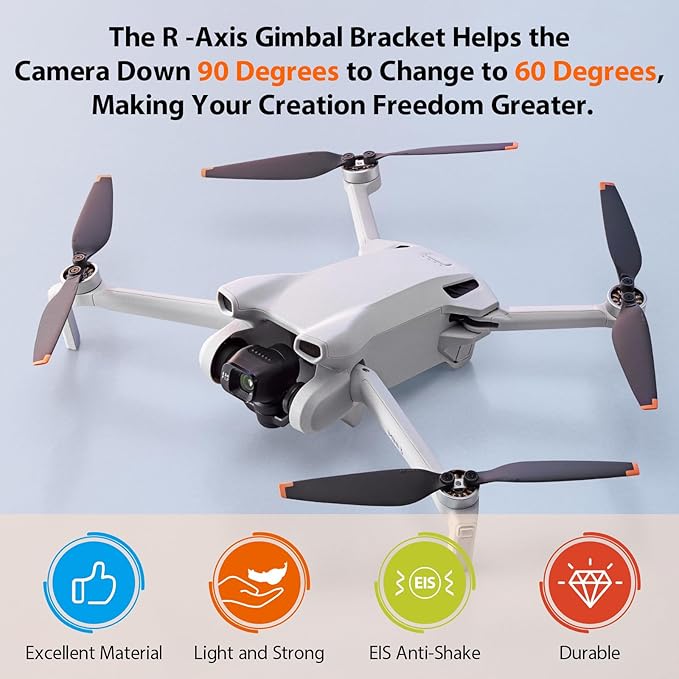 Gimbal Roll Arm Lower Bracket Cover for DJI Mini 4 Pro Lower Bracket Back Cover Replacement for DJI Mini 3 Drone Gimbal Camera R-axis Roll Rear Caps Mount Accessories Parts with Repair Tools