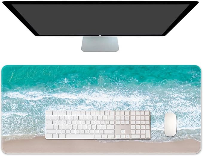 Britimes Large Gaming Mouse Pad Beach Non-Slip Desk Pad Keyboard and Mouse Desk Mat for Gamer, Office & Home, 31.5 x 15.7 in