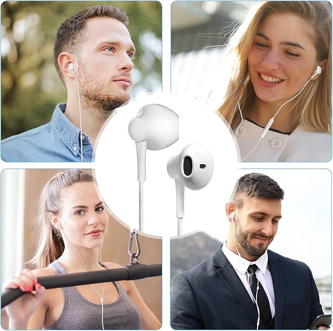 4 Pack USB C Headphones for iPhone 16 15 Pro Max Earbuds Wired with Microphone & Volume Control HiFi Stereo Type C Earphones for Galaxy S23/S22/S21/S20/Ultra Note 10/20, for iPad Pro Pixel 7/6/6a/5/4