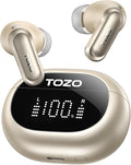 TOZO NC20 Active Noise Cancelling Wireless Earbuds, LDAC Hi-Res Sound Bluetooth Headphones, 6 Mics AI Call Ear Buds 80H Playtime, Dual Pairing, 32 EQ via App, IPX8 Waterproof, Wireless Charging Case