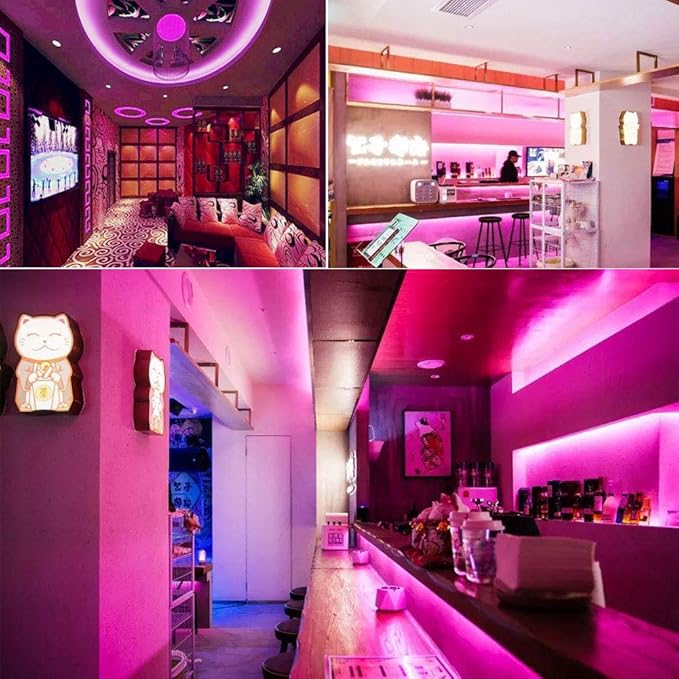 SUYOOULIN LED Strip Lights, SMD 2835 LED Strip, DC12V 1200LEDs 16.4Ft 26000LM High Density LED Light Strips Tube Waterproof IP67, 3 Times Brightness Than SMD3528 LED Strip, Pink