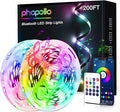 phopollo Bluetooth 24V Led Strip Lights 200ft (2 Rolls of 100ft), Color Changing LED Lights for Bedroom, Kitchen Decor, App Control and Music Sync