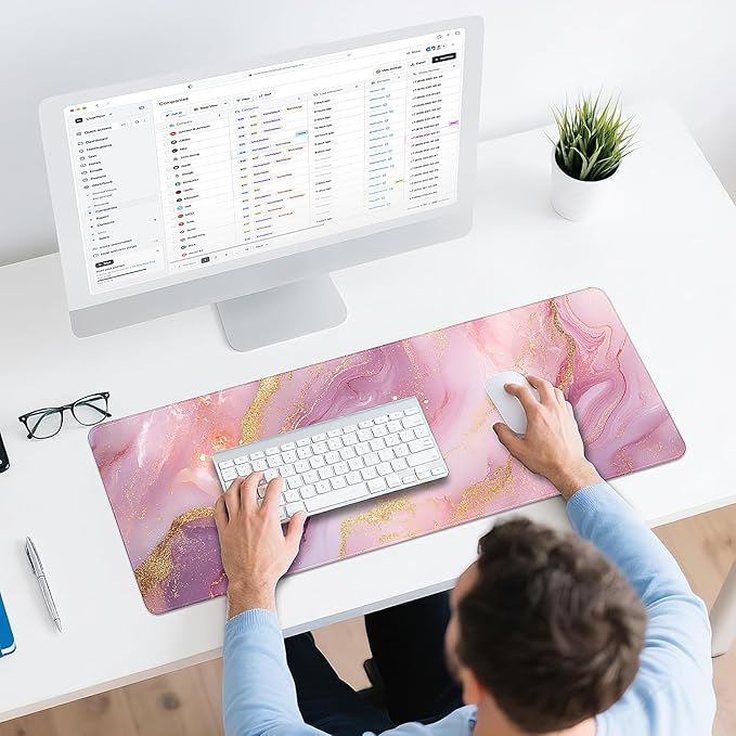 Gaming Mouse Pad - (31.5"×11.8") Marble Large Mouse Pads for Desk - Desk Mat for Keyboard and Mouse with Non-Slip Base, Desks Pad Matfor Game/Office & Home