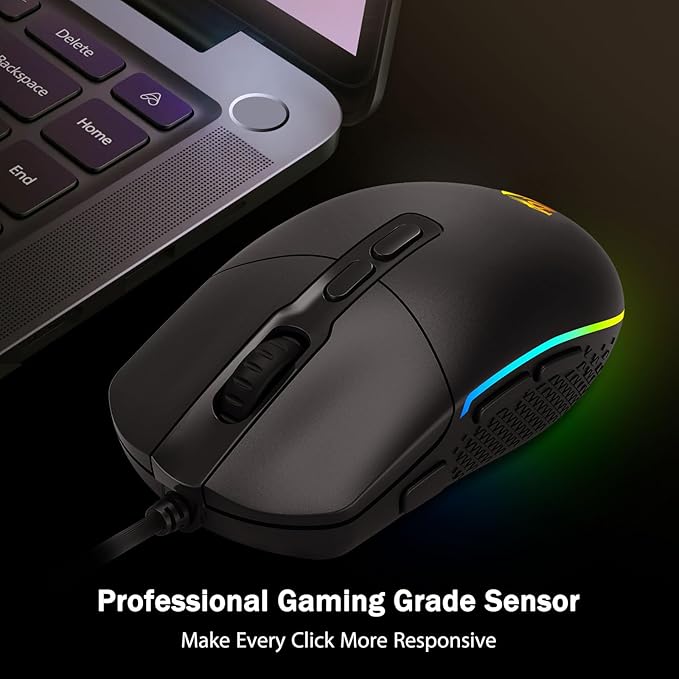 Redragon M719 Antonium RGB Gaming Mouse, 10,000 DPI Optical Wired Gamer Mice with 8 Programmable Buttons & 8 Backlit Modes, Software Supports DIY Keybinds Rapid Fire Button