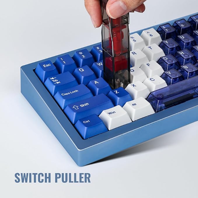 2-in-1 Keyboard Keycap & Switch Puller Tool Universal Mechanical Keyboard Remover for Hot-Swappable & Magnetic Switches Durable Transparent PC Construction Ideal for Keyboard Customization