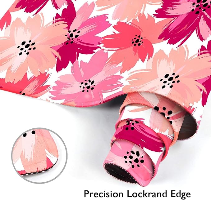 Britimes Large Gaming Mouse Pad Abstract Pink Flower Non-Slip Desk Pad Keyboard and Mouse Desk Mat for Gamer, Office & Home, 31.5 x 15.7 in