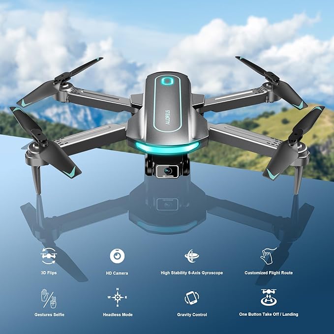 Drone with Camera for Adults and Beginners, 1080P HD FPV Foldable Mini Drones for Kids, 2 Batteries, Carrying Case, Trajectory Flight, Gravity Control, One-Key Takeoff/Landing, 360° Flip, Gift for Boy