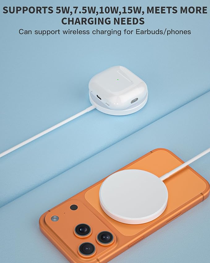 Wireless Magnetic Charger,2Pack Fast Apple Mag-Safe Charger iPhone Magnet Charging Pad Flat Mag Safe Charging for iPhone 17Pro Max/16 Pro Max/16Pro/16/15Pro Max/15 Plus/14/13/12/AirPods 3/2/Pro/Pro 2