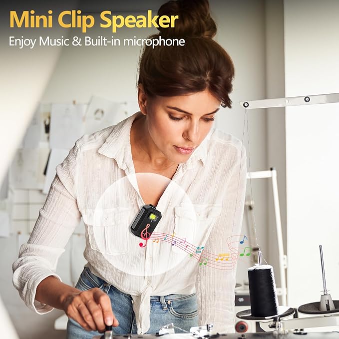 INFURTURE Wearable Bluetooth Speaker IP67 Waterproof Clip on Speaker, Shower Speake/Clean Sound/Stereo Pair/Wireless Running Speakers Built-in Mic/Men Gifts