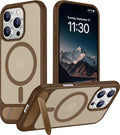 Magnetic Compatible with iPhone 16 Pro Case, [Built-in Invisible Kickstand][Compatible with MagSafe] [Military Grade Shockproof] Slim Translucent Matte Phone Case for iPhone 16 Pro 6.3"