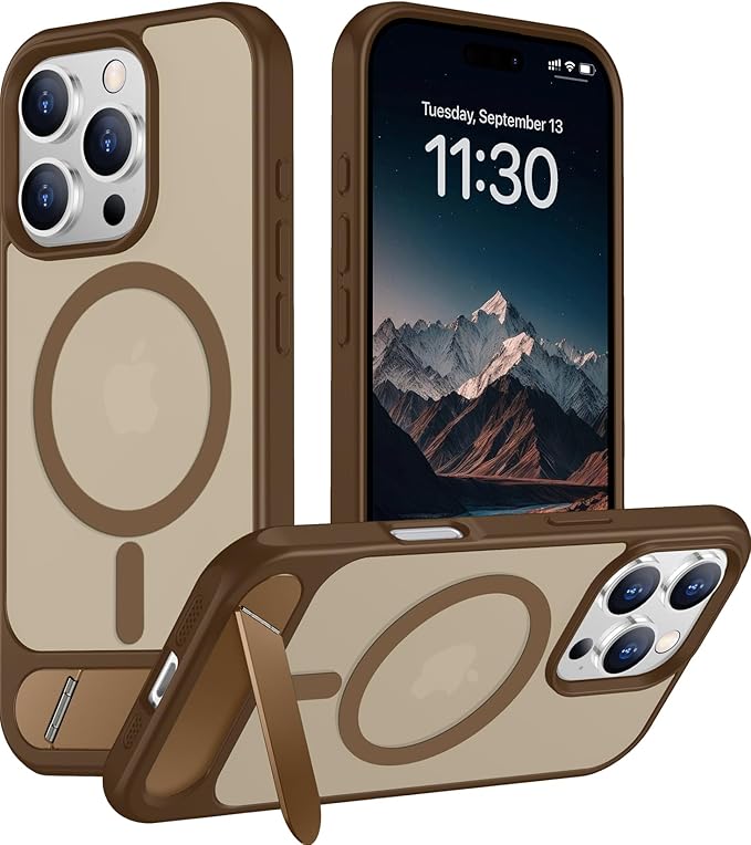 Magnetic Compatible with iPhone 16 Pro Case, [Built-in Invisible Kickstand][Compatible with MagSafe] [Military Grade Shockproof] Slim Translucent Matte Phone Case for iPhone 16 Pro 6.3"