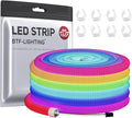 BTF-LIGHTING 13.1FT WS2811 WS2812B IC RGB DC5V 360 Degree Round Reticulate Pattern Chasing Color Neon LED Strip Flexible Nylon Silicone IP67 Waterproof Dream Color Rope Light(No Adapter or Controller)