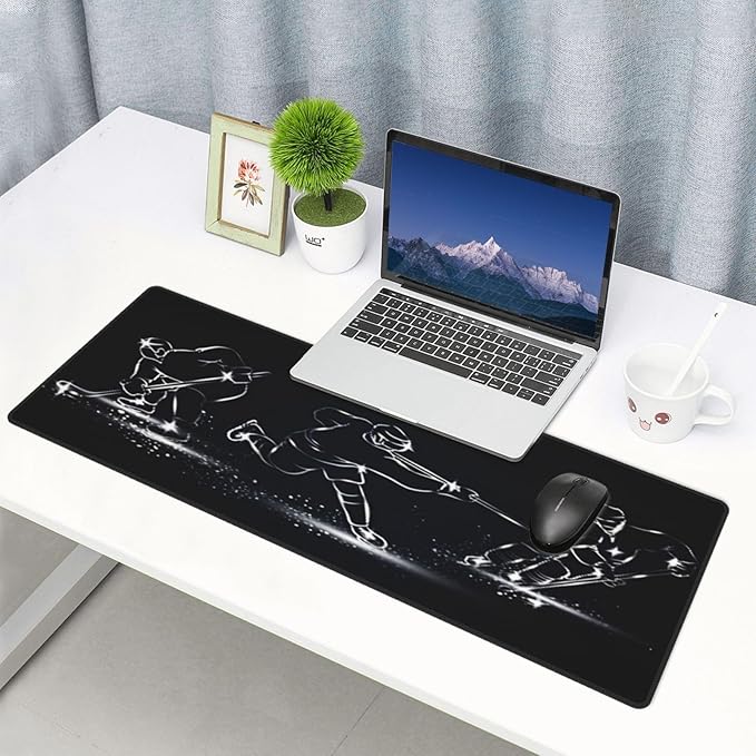 Ice Hockey Mouse Pad, Large Big Gaming Mouse Pad Desk Pad, Mousepad with Non-Slip Rubber Base, Extended XXL Mouse Mat for Computer Laptop Office Accessories