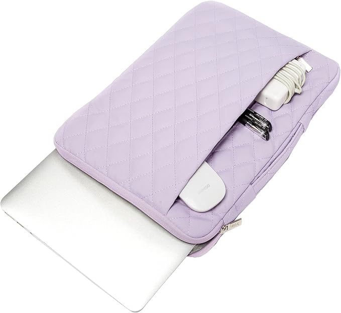 Kinmac 360° Protective Laptop Sleeve Case Bag Cover with Handle for MacBook Air 15 inch, and 15 inch-15.6 inch HP,Lenovo,Dell,ASUS,Acer Notebook Computer (Purple Embroidery)