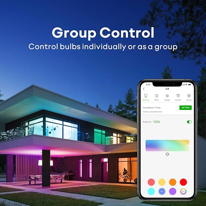 VOCOlinc Smart Light Bulb Works with Apple Homekit, Alexa, Google Home, Full Color Changing WiFi LED Bulbs, 850 Lumens Dimmable Multicolor 2200K-7000K, A21, 9.5W, 2 Pack