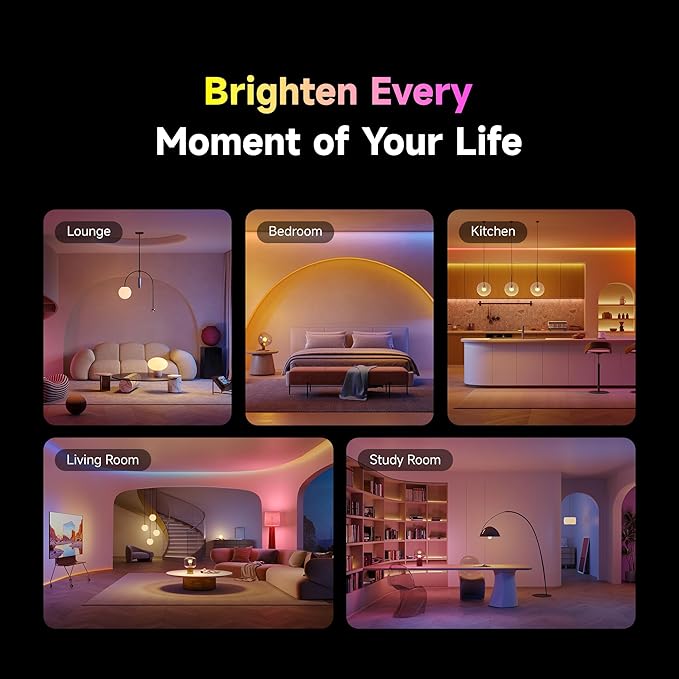 DREAME Smart Light Bulb, High CRI 90+ Color Changing LED, BLE+WiFi Dual Modes, 16 Million Colors 2700K-6500K, Works with Alexa & Google Home, Matter Compatible, A19 800LM 8.5W