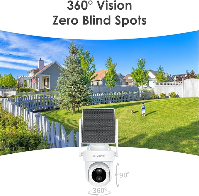 4K Wireless Outdoor Security Camera with Solar Panel – Single Add-on Unit, Requires Base Station, Not for Standalone Use, No WiFi Direct Connection, Supports Up to 8-Camera per Base Station