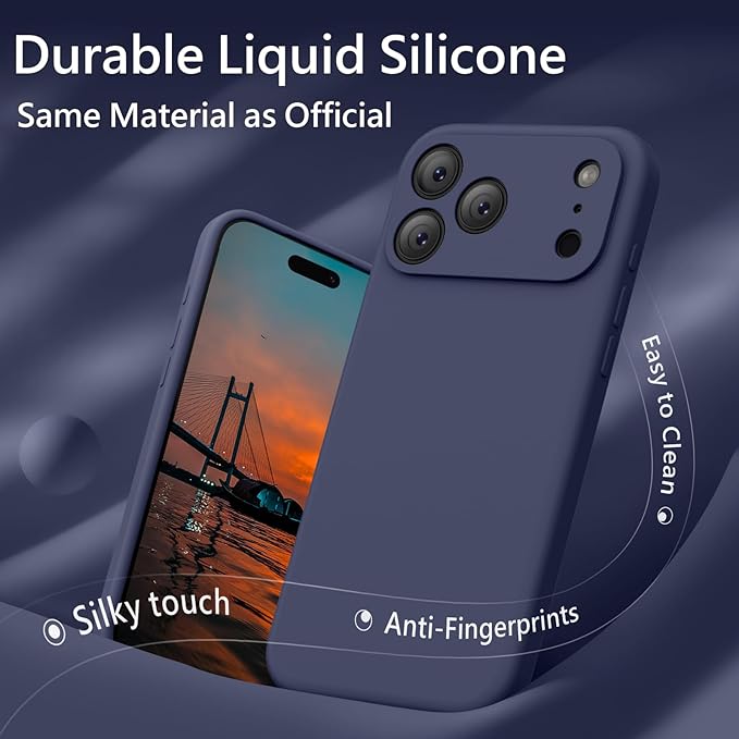 FireNova Magnetic for iPhone 17 Pro Max Case, Compatible with MagSafe, [Integrated Silicone Camera Control Button] [Camera Protection] Anti-Scratch Microfiber Lining Phone Case, 6.9", Navy Blue