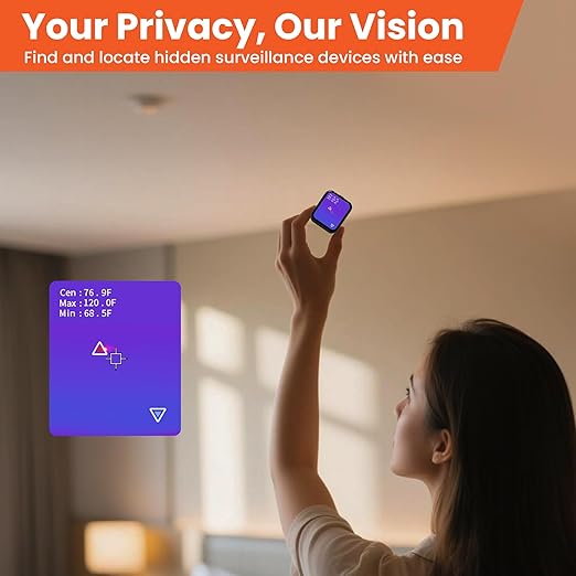 Mini Thermal Camera with Touchscreen, No App Required Small Infrared Imager for Home Inspection, 80×60 IR Resolution Infrared Camera for Detect Hidden Camera, Water Leak Detection