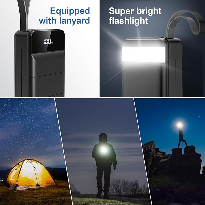 Portable Charger Power Bank 60000mAh Fast Charging 22.5W PD4.0 & QC 4.0 with USB C Battery Pack Charger Portable High Capacity Portable Phone Charger Power Bank for iPhone,Samsung,Travel (Black)