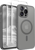CAPRARO Magnetic for iPhone 13 Pro Case, [Compatible with MagSafe] [Full Camera Protection] Shockproof Protective Slim Translucent Matte Phone Case for iPhone 13 Pro 6.1'', Deep Grey