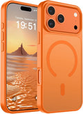 SUPFINE Magnetic for iPhone 17 Pro Max Case (Compatible with MagSafe)(Military Grade Drop Protection) Translucent Matte Shockproof Phone Cover,Starry Orange