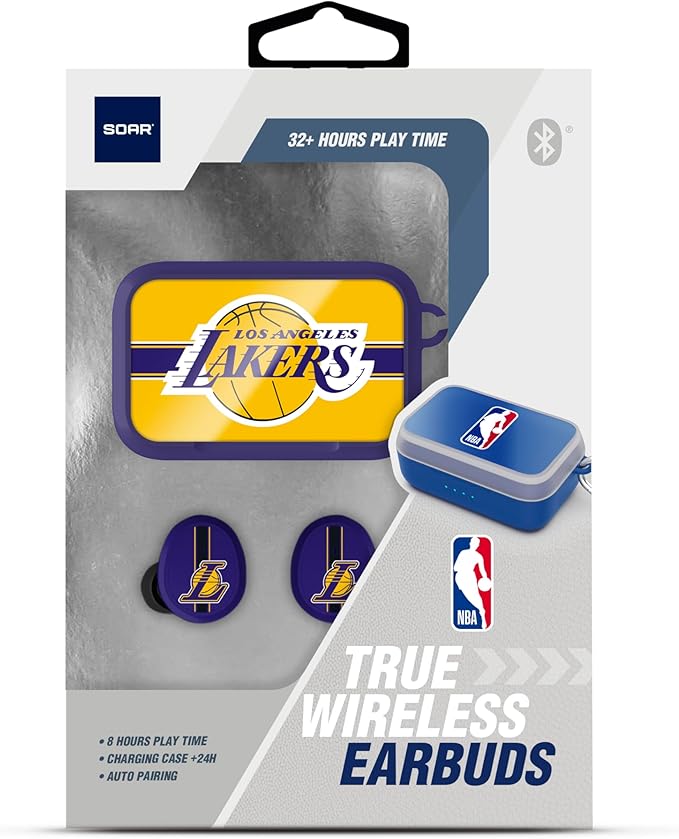SOAR NBA Wireless Sport Earbuds: Comfortable Fit & Convenient Charging