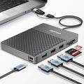 YOTUO Docking Station External Hard Drive Storage, USB-C Hub + HDD 7-in-1, USB 3.0, SD/TF Card, HDD for Windows, Mac, Android, TV, iOS (iPhone 15/16/17), Phone, Laptop, Desktop, PC (Space Black, 1TB)