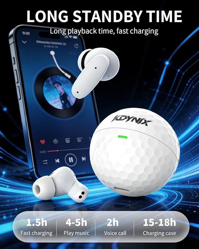 True Wireless Earbuds, Bluetooth 5.4 Headphones with Dual ENC ANC Noise Canceling, 13mm Drivers for Deep Bass Stereo, IPX7 Waterproof, 18H Playtime, USB-C Charging Case for iPhone Android