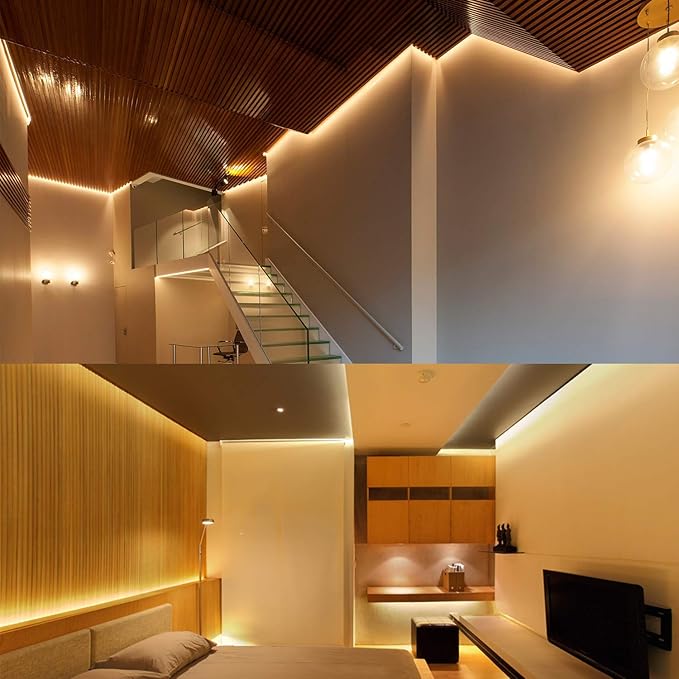 LED Strip Lights Warm White 50ft Dimmable 3000K Strip Lighting, 12V 15M 900 LEDs 2835 Flexible led Light for Bedroom, Kitchen, Home Decoration