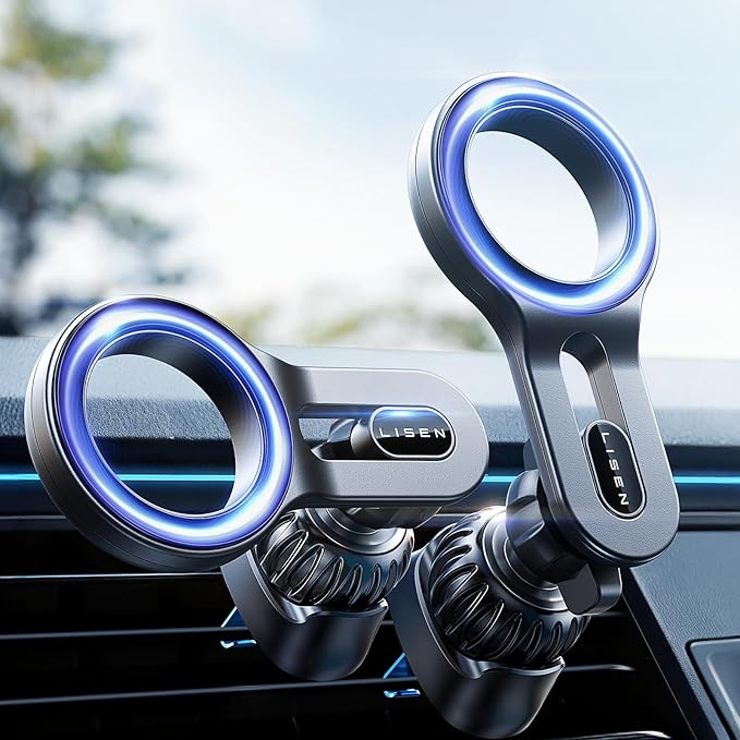 LISEN for MagSafe Car Mount, Magnetic Phone Holder for Car Air Vent Phone Mount, Hands Free Car Phone Mount Phone Holders for Your Car Accessories for Women Men for iPhone 17 Pro Max, Gifts for Mom