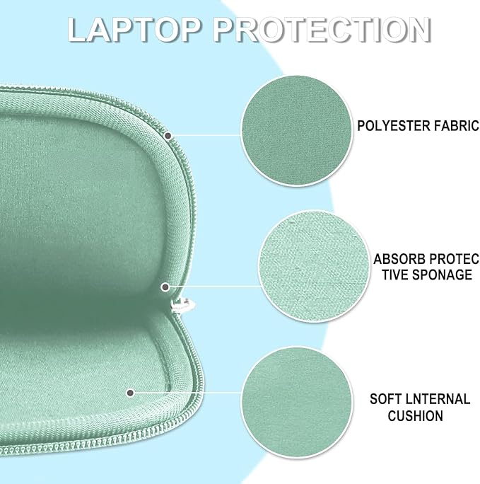 Laptop Sleeve Case 15.6 inch, Shockproof Protective Laptop Cover Carrying Computer Bag with Accessory Pocket Portable Computer Sleeve Compatible with HP, Dell, Lenovo, Asus, Binglan