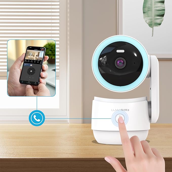 Indoor PTZ Security Camera, 2K 3MP Pan-Tilt with Privacy Mode, No Subscription, 32GB TF Card Included, Dual-Band 5G/2.4G WiFi, AI Motion Detection, Night Vision, 2-Way Audio, Siren (Blue)