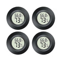 4pcs Mini Hygrometer Thermometer Indoor Outdoor Round Humidity Meter Temperature Gauge Humidity Sensor Fahrenheit Switchable Celsius Monitor for Humidor Reptile Jars 3D Printer