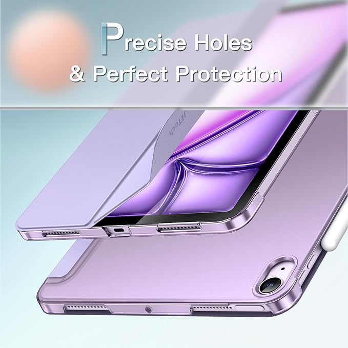 JETech Case ONLY for iPad Air 11-Inch M4/M3/M2 (2026/2025/2024), iPad Air 5/4 (2022/2020 5th/4th Generation 10.9-Inch), Slim Stand Hard Back Shell Cover with Auto Wake/Sleep (Light Purple)