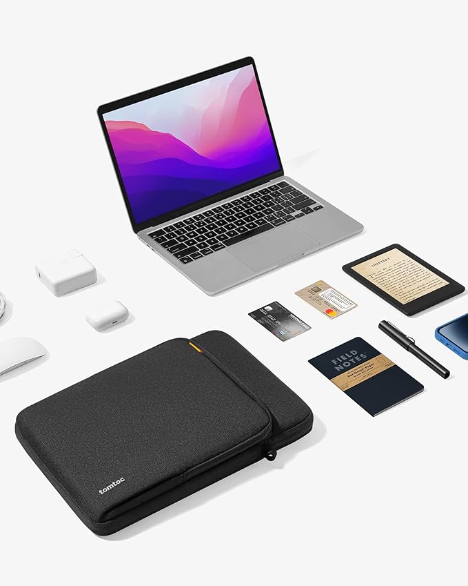 tomtoc 360 Protective Laptop Sleeve Designed for 16-inch New MacBook Pro M5/M4/M3/M2/M1 Pro/Max 2026-2019, Water-Resistant Well-Organized Accessory Sleeve Case with Handle