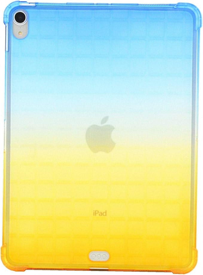 Case for iPad Air 11" M2 (2024) & iPad Pro 11 inch 4th/3rd/2nd/1st Gen (2022/2021/2020/2018) & iPad Air 5th/4th Gen 10.9" (2022/2020) Translucent Frosted Clear TPU Back Cover, Blue & Yellow
