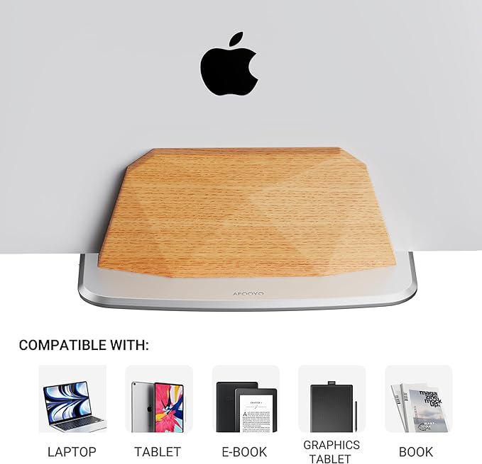 AFOOYO Vertical Laptop Stand - Wooden Adjustable Laptop Holder,Desktop Dock Compatible with All MacBook, Surface,Chromebook,Dell & More(Beechwood)