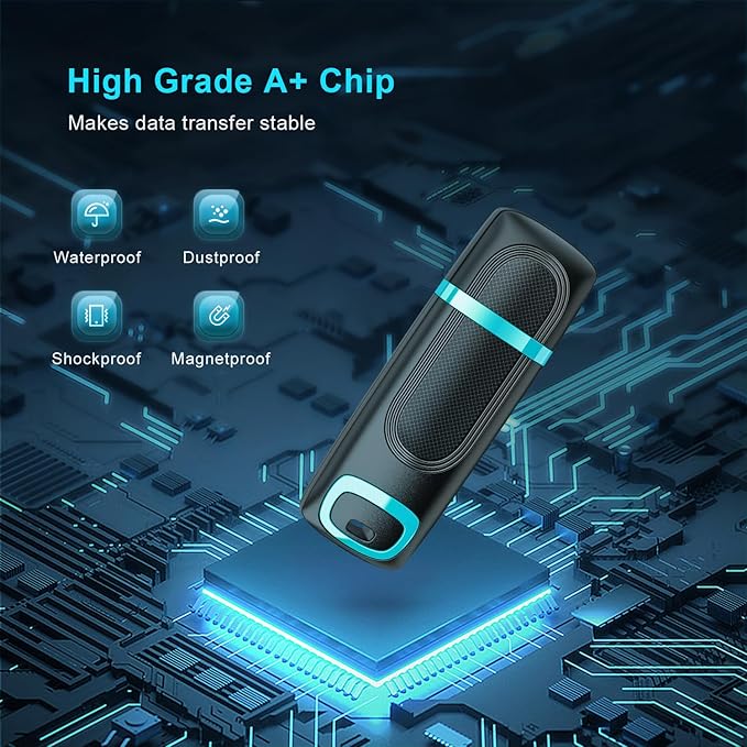 RAOYI 10 PCS 8GB USB 2.0 Flash Drive Thumb Drive Memory Stick Jump Drive Zip Drive for Data Storage and Backup (10 Pack, Cyan)