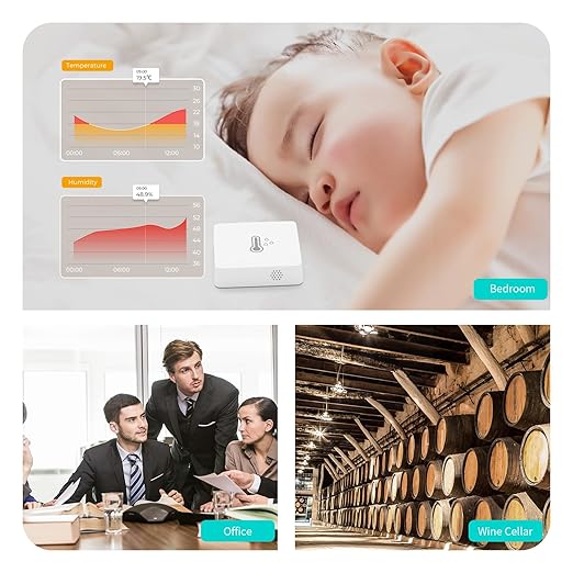 THIRDREALITY Zigbee Temperature and Humidity Sensor Lite,Smart Thermometer and Hygrometer, Hub Required,Compatible with Echo Devices with Zigbee Hub Built-in,Home Assistant,SmartThings,Homey,Hubitat