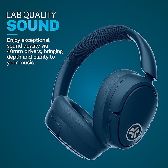 JLab JBuds Lux ANC, Over Ear Headphones, Active Noise Cancelling, Bluetooth, Limited Edition Navy