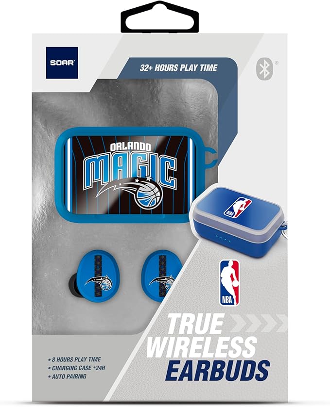 SOAR NBA Wireless Sport Earbuds: Comfortable Fit & Convenient Charging
